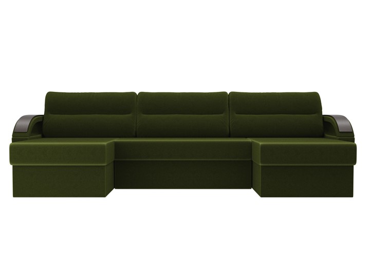 Большой П-образный диван Форсайт, Зеленый (микровельвет) в Элисте - изображение 3