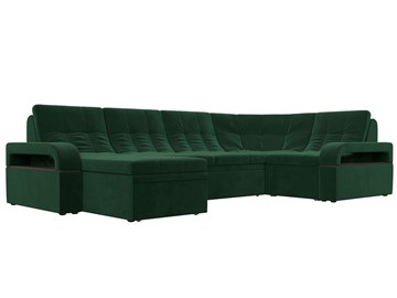 П-образный диван Лига-035, Зеленый (велюр) в Элисте - предосмотр