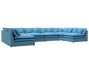 П-образный диван Лига-040, Амур голубой (рогожка) в Элисте