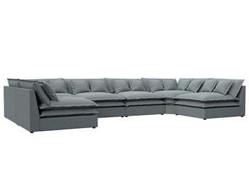 Большой П-образный диван Лига-040, Амур серый (рогожка) в Элисте