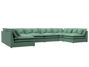 Большой П-образный диван Лига-040, Амур зеленый (рогожка) в Элисте