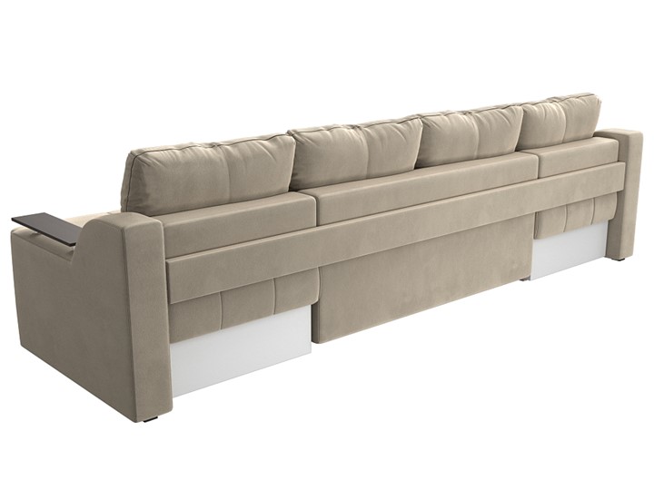 Большой П-образный диван Сенатор, Бежевый (Микровельвет) боннель в Элисте - изображение 4