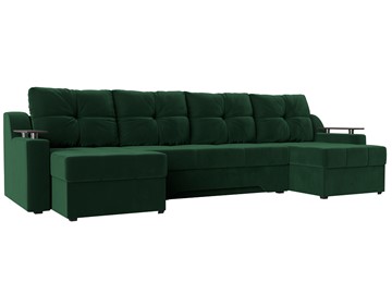 П-образный диван Сенатор, Зеленый (Велюр) боннель в Элисте - предосмотр