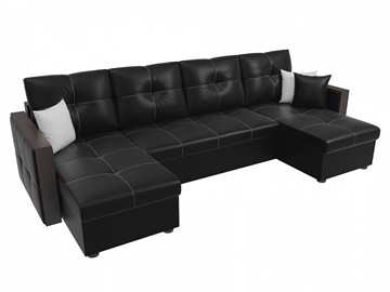 П-образный диван Валенсия, Черный (Экокожа) в Элисте - предосмотр 3