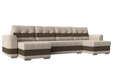 П-образный диван Честер, Бежевый/коричневый (рогожка) в Элисте