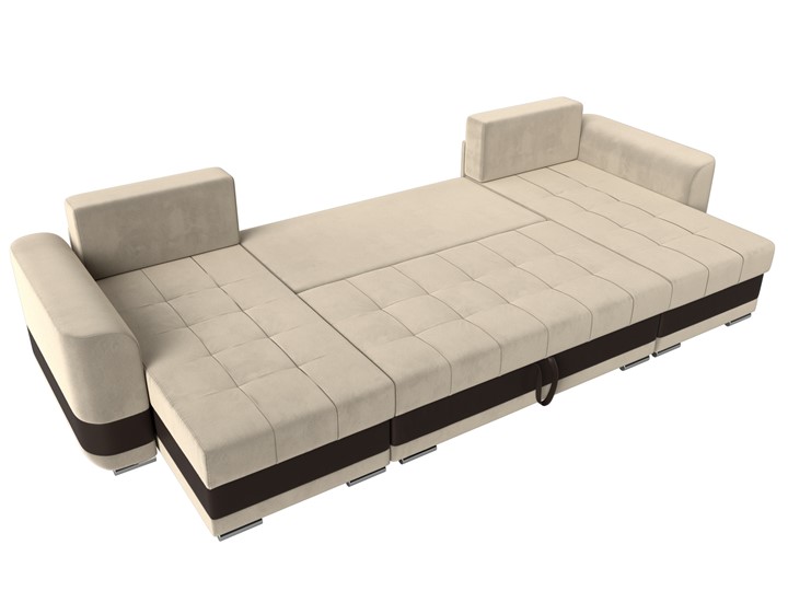 П-образный диван Честер, Бежевый/коричневый (вельвет/экокожа) в Элисте - изображение 7