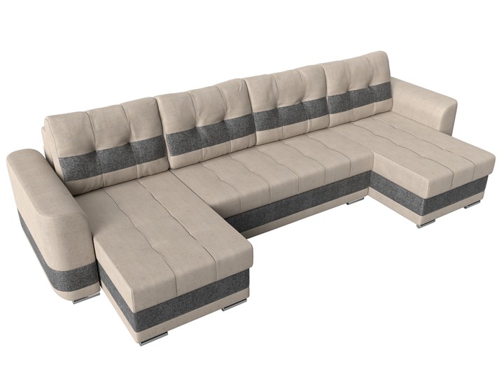 П-образный диван Честер, Бежевый/серый (рогожка) в Элисте - изображение 4
