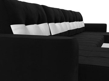 П-образный диван Честер, Черный/белый (вельвет/экокожа) в Элисте - предосмотр 3