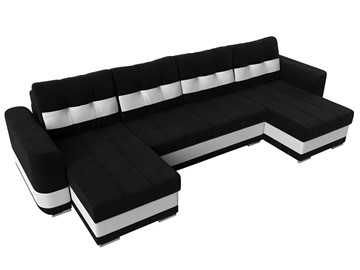 П-образный диван Честер, Черный/белый (вельвет/экокожа) в Элисте - предосмотр 4