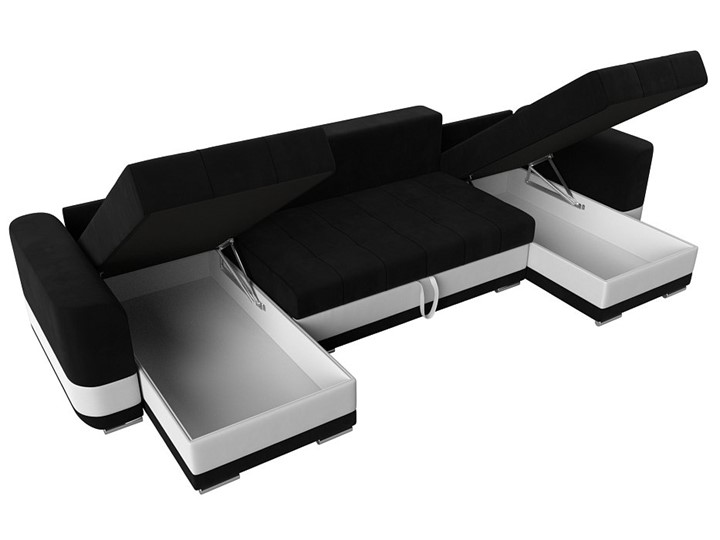 П-образный диван Честер, Черный/белый (вельвет/экокожа) в Элисте - изображение 5