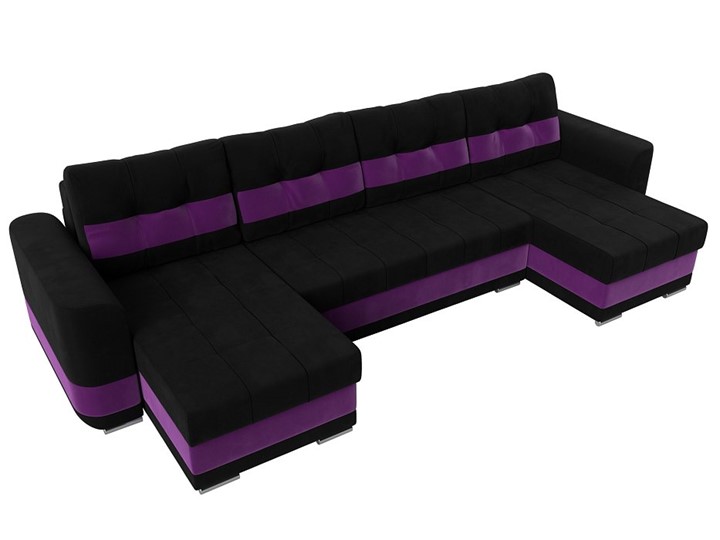 П-образный диван Честер, Черный/фиолетовый (вельвет) в Элисте - изображение 4