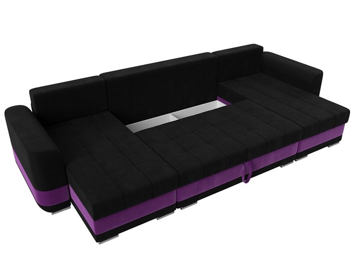 П-образный диван Честер, Черный/фиолетовый (вельвет) в Элисте - изображение 6