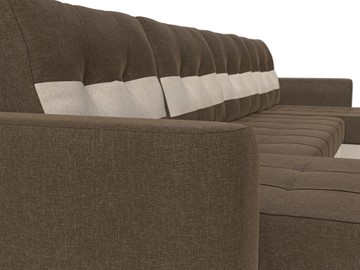 П-образный диван Честер, коричневый/бежевый (рогожка) в Элисте - предосмотр 3