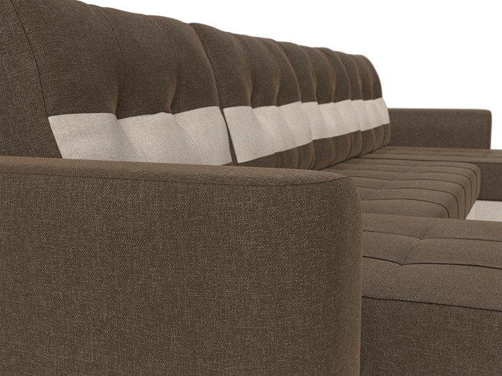 П-образный диван Честер, коричневый/бежевый (рогожка) в Элисте - изображение 3