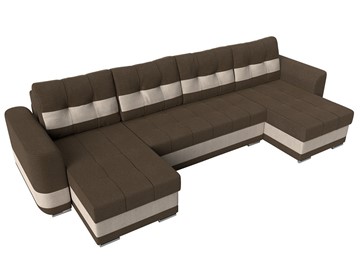 П-образный диван Честер, коричневый/бежевый (рогожка) в Элисте - предосмотр 4