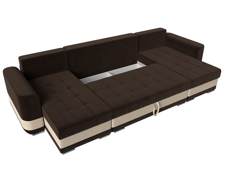 П-образный диван Честер, Коричневый/бежевый (вельвет/экокожа) в Элисте - изображение 6