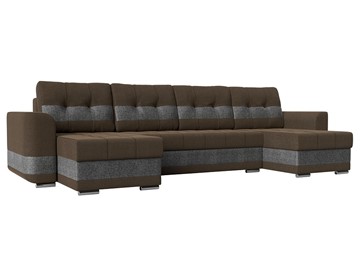 П-образный диван Честер, Коричневый/серый (рогожка) в Элисте - предосмотр