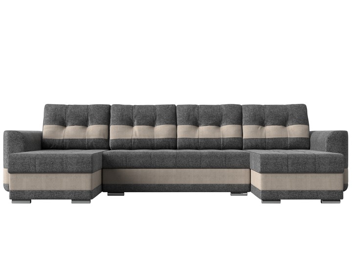 П-образный диван Честер, Серый/бежевый (рогожка) в Элисте - изображение 1