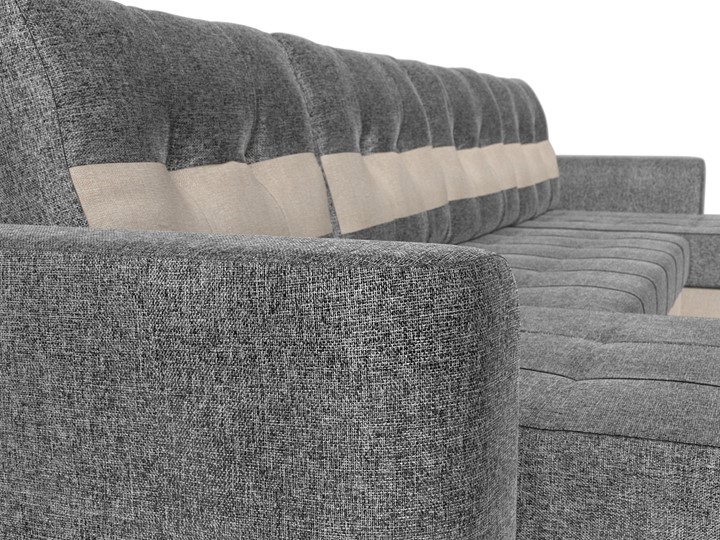 П-образный диван Честер, Серый/бежевый (рогожка) в Элисте - изображение 3