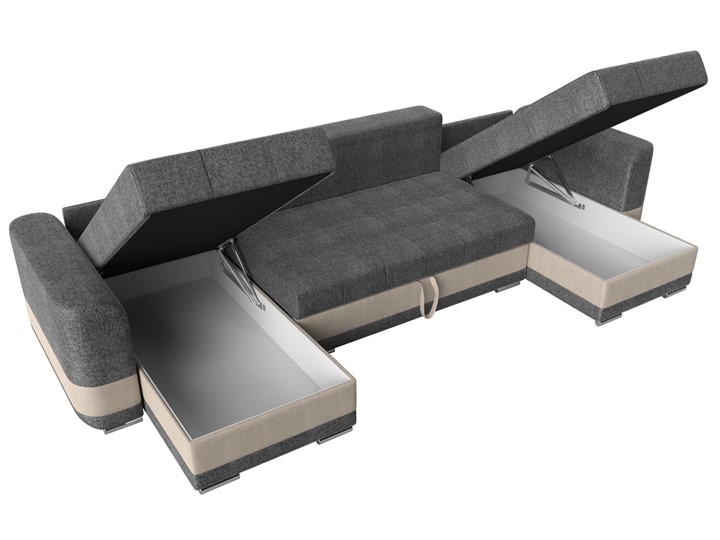 П-образный диван Честер, Серый/бежевый (рогожка) в Элисте - изображение 5