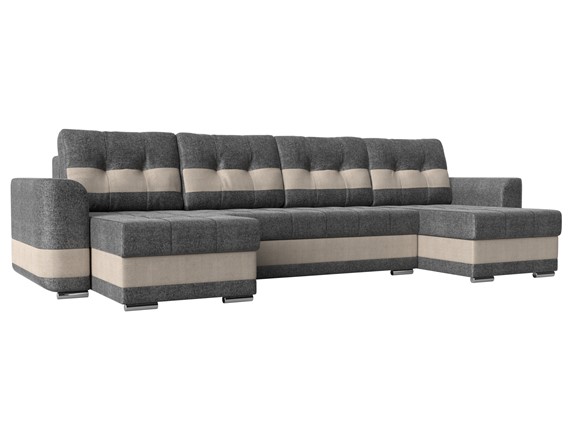 П-образный диван Честер, Серый/бежевый (рогожка) в Элисте - изображение