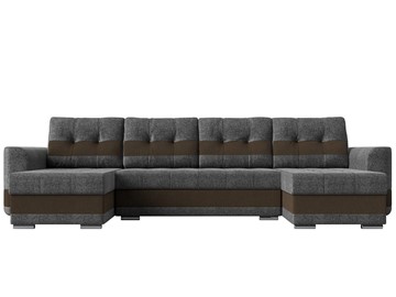 П-образный диван Честер, Серый/коричневый (рогожка) в Элисте - предосмотр 1