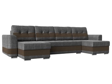 П-образный диван Честер, Серый/коричневый (рогожка) в Элисте