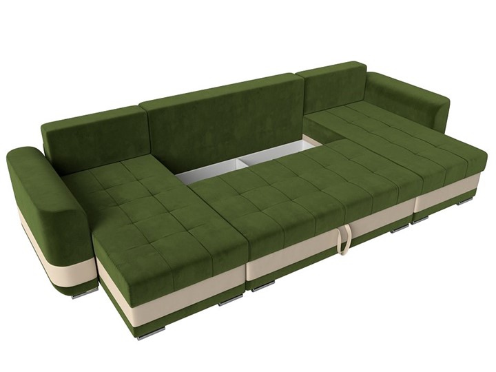 П-образный диван Честер, Зеленый/бежевый (вельвет/экокожа) в Элисте - изображение 6