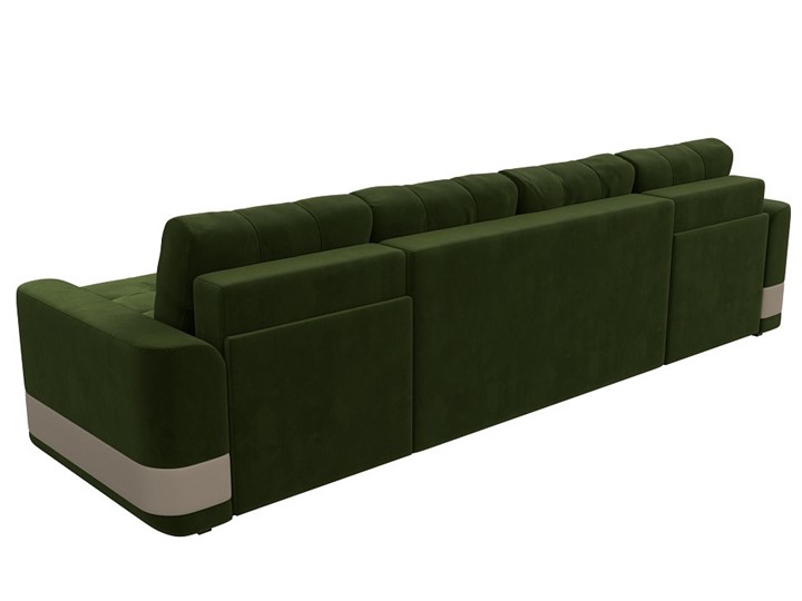 П-образный диван Честер, Зеленый/бежевый (вельвет/экокожа) в Элисте - изображение 8