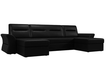 Большой П-образный диван Клайд, Черный (Экокожа) в Элисте - предосмотр