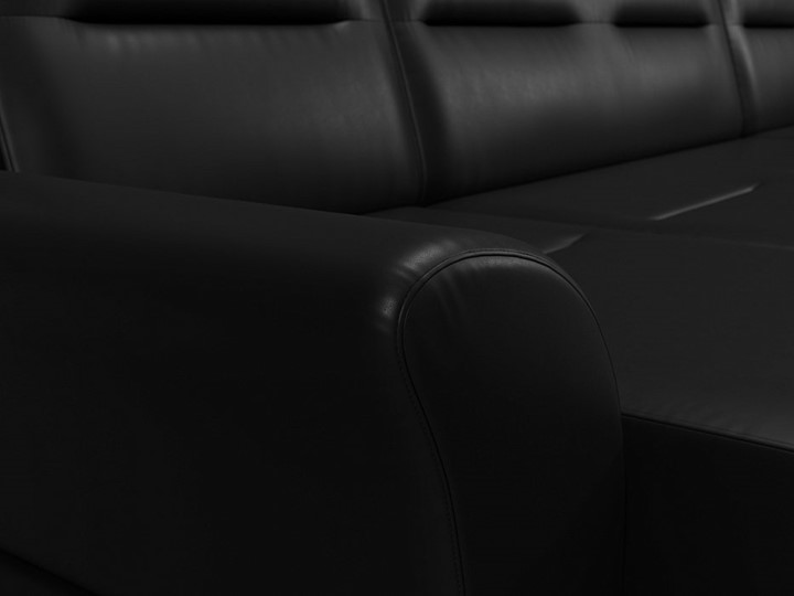 Большой П-образный диван Клайд, Черный (Экокожа) в Элисте - изображение 5