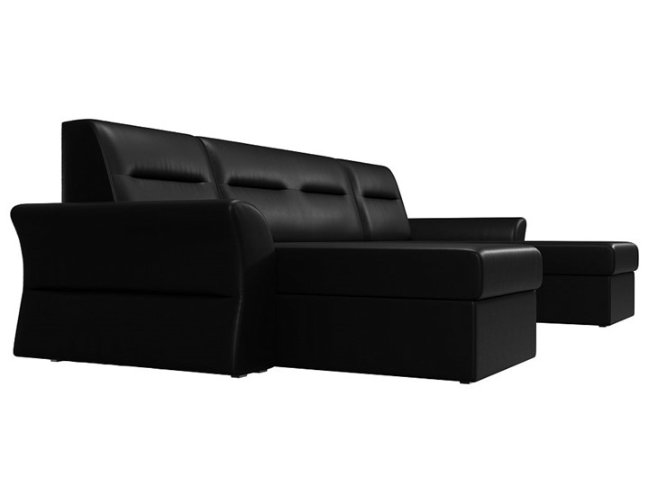 Большой П-образный диван Клайд, Черный (Экокожа) в Элисте - изображение 6