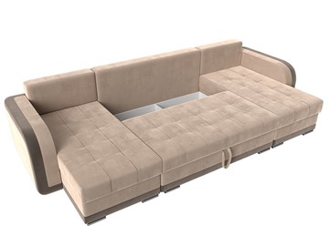 П-образный диван Марсель, Бежевый/коричневый (велюр) в Элисте - предосмотр 6