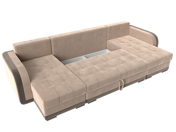 П-образный диван Марсель, Бежевый/коричневый (велюр) в Элисте - изображение 6