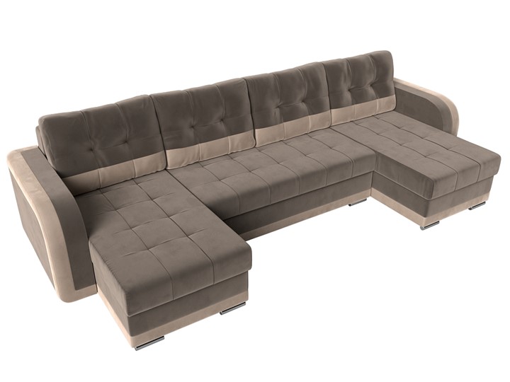 П-образный диван Марсель, Коричневый/бежевый (велюр) в Элисте - изображение 4