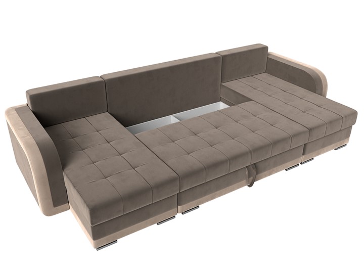 П-образный диван Марсель, Коричневый/бежевый (велюр) в Элисте - изображение 6