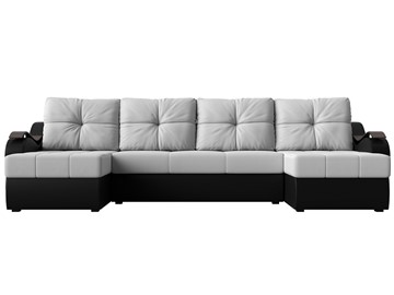 П-образный диван Меркурий П, Белый/черный (экокожа) в Элисте - предосмотр 1