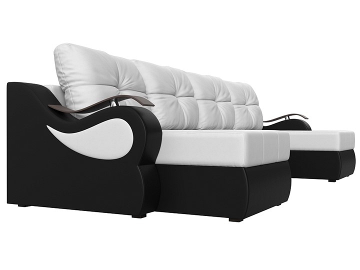 П-образный диван Меркурий П, Белый/черный (экокожа) в Элисте - изображение 2