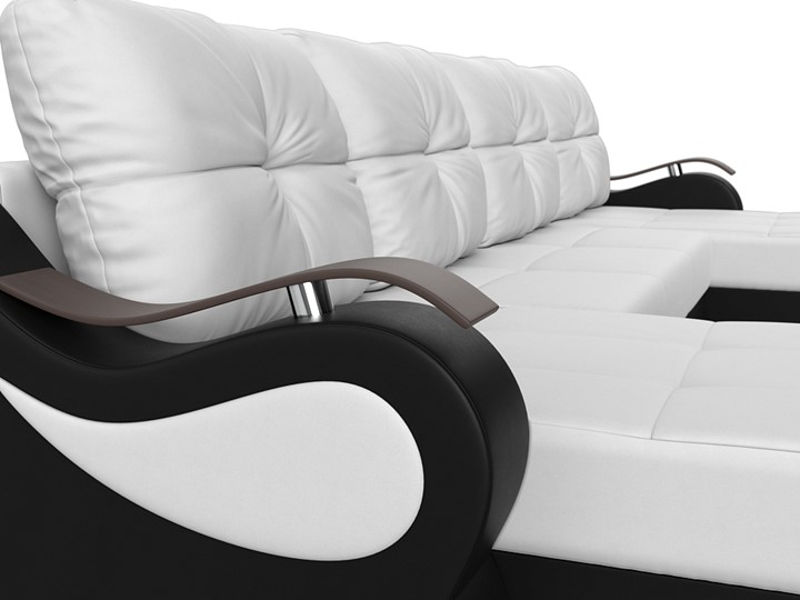 П-образный диван Меркурий П, Белый/черный (экокожа) в Элисте - изображение 3
