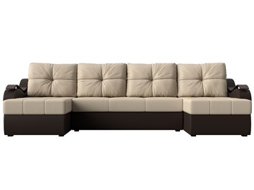 П-образный диван Меркурий П, Бежевый/коричневый (экокожа) в Элисте - предосмотр 1