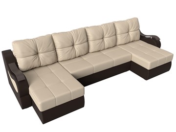 П-образный диван Меркурий П, Бежевый/коричневый (экокожа) в Элисте - предосмотр 4