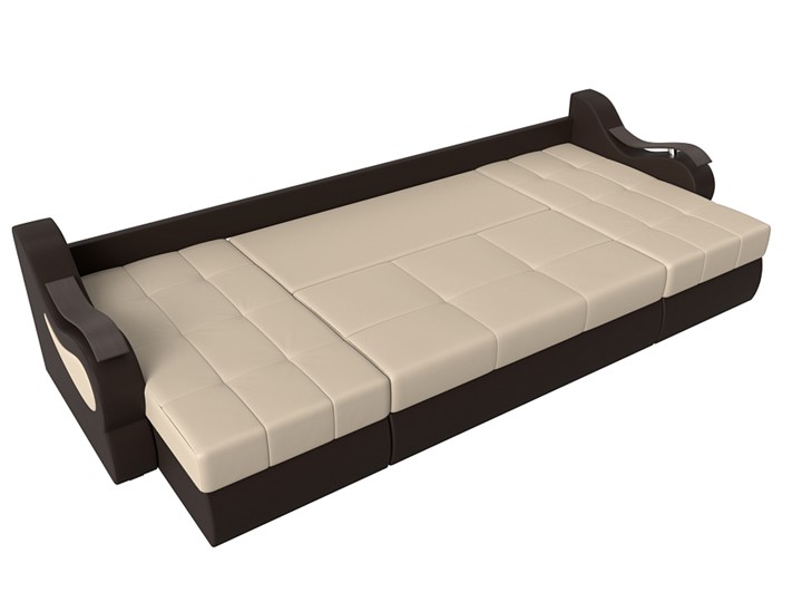П-образный диван Меркурий П, Бежевый/коричневый (экокожа) в Элисте - изображение 5