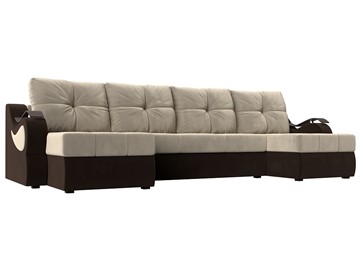 П-образный диван Меркурий П, Бежевый/коричневый (вельвет) в Элисте