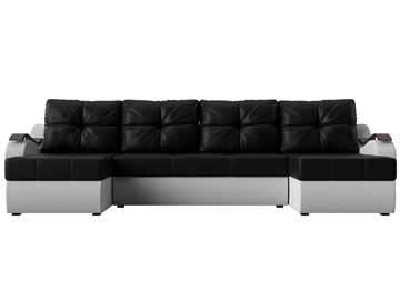 П-образный диван Меркурий П, Черный/белый (экокожа) в Элисте - предосмотр 1