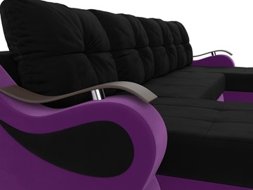 П-образный диван Меркурий П, Черный/фиолетовый (вельвет) в Элисте - предосмотр 3