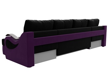 П-образный диван Меркурий П, Черный/фиолетовый (вельвет) в Элисте - предосмотр 7