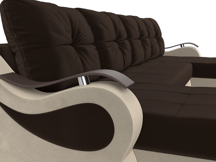 П-образный диван Меркурий П, Коричневый/бежевый (вельвет) в Элисте - изображение 3