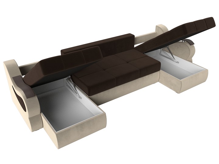 П-образный диван Меркурий П, Коричневый/бежевый (вельвет) в Элисте - изображение 6