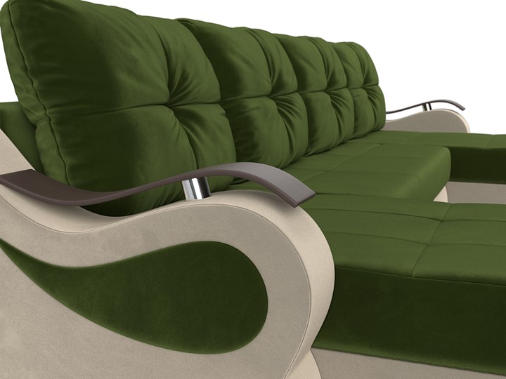 П-образный диван Меркурий П, Зеленый/бежевый (вельвет) в Элисте - изображение 3