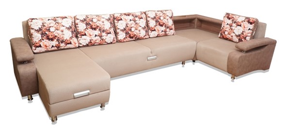 П-образный диван Престиж-15 люкс с полкой в Элисте - изображение